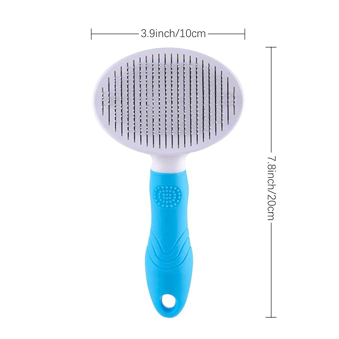 Cat Grooming Brush, Pets Skin Friendly Self Cleaning Slicker Brushes for Shedding Massage Dogs Cats Hair Gentle Remove Loose Undercoat with Long or Short Hairs for All Fur Type- UPGRADED