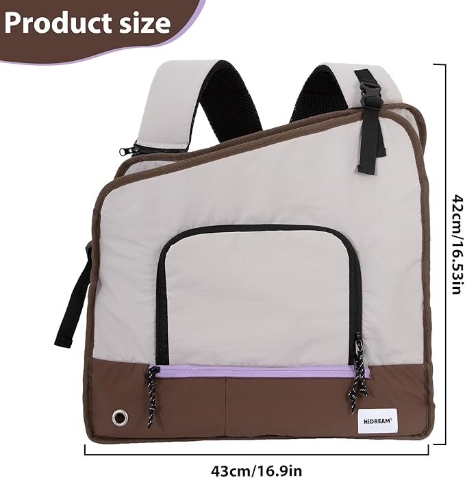 Pet Front Carrier Backpack,Adjustable Nylon Waterproof Cat Dog Chest Carrier with Detachable Shoulder Straps, Front Ventilation & Top Mesh Window,Up to 7kg/15lbs