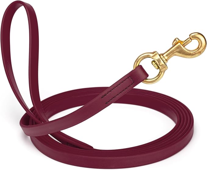Viper Biothane K9 Working Dog Leash Waterproof Lead for Tracking Training Schutzhund Odor-Proof Long Line with Solid Brass Snap for Puppy Medium and Large Dogs, 10ft Merlot Burgundy