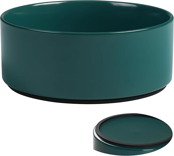 Kitwinney Large Dog Bowls, Non Slip Heavy Ceramic Dog Food and Water Bowl with Silicone Base, 8" Pet Feeding Bowl for Small, Medium, and Big Dogs (Green, 8 Inches)