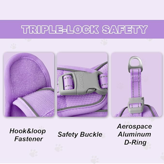 Cat Harness and Leash Set,Escape Proof Kitten Harness,Step in Adjustable Soft Lightweight,Easy Control,Reflective Strips Comfortable for Walking Travel(Violet Purple,M)