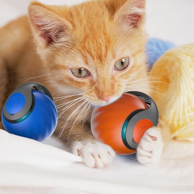 oputemon Speedy 3.0 Tail Cat Toy, 2026 New Speedy Tail Interactive Cat Toy for Indoor Cats, 2 Speed Adjustment- Automatic Moving Smart Cat Toys Ball with Tail for Bored Indoor Cats Dogs (2 PCS)