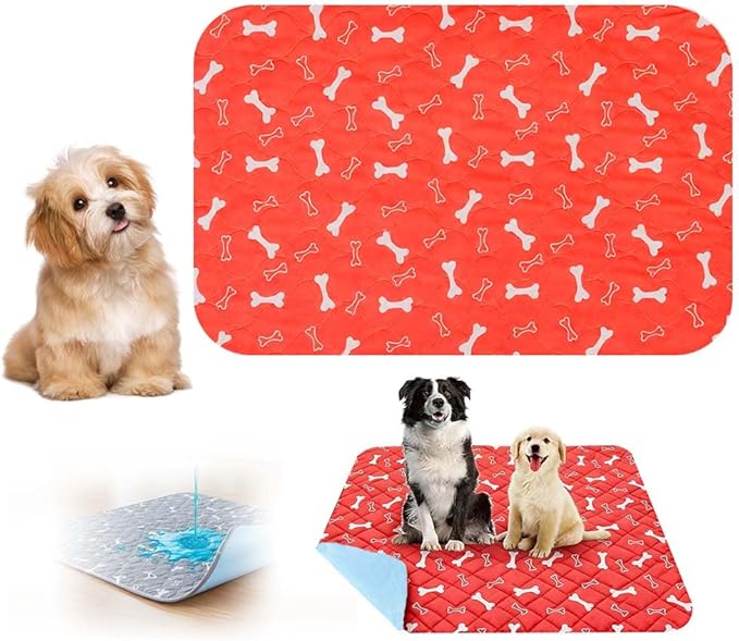 Pee Pads for Dogs, 2026 New Washable Puppy Pad with Pheromones,Non-Slip Base, Easy to Clean & Reusable (Red, M:27.56x31.5 inch)