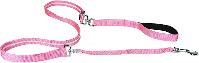 PetIsay Light up Dog Leash for Night Walking - USB C Rechargeable - Waterproof - Dog Leashes with Flashlight - LED Leash for Dogs - 6Ft, Pink
