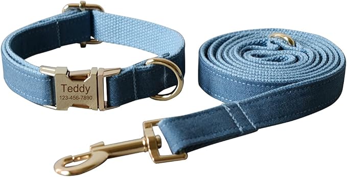 Personalized Dog Collars for Puppy Small Medium Large Pets with Engraved Name and Phone Number (XL, Blue)