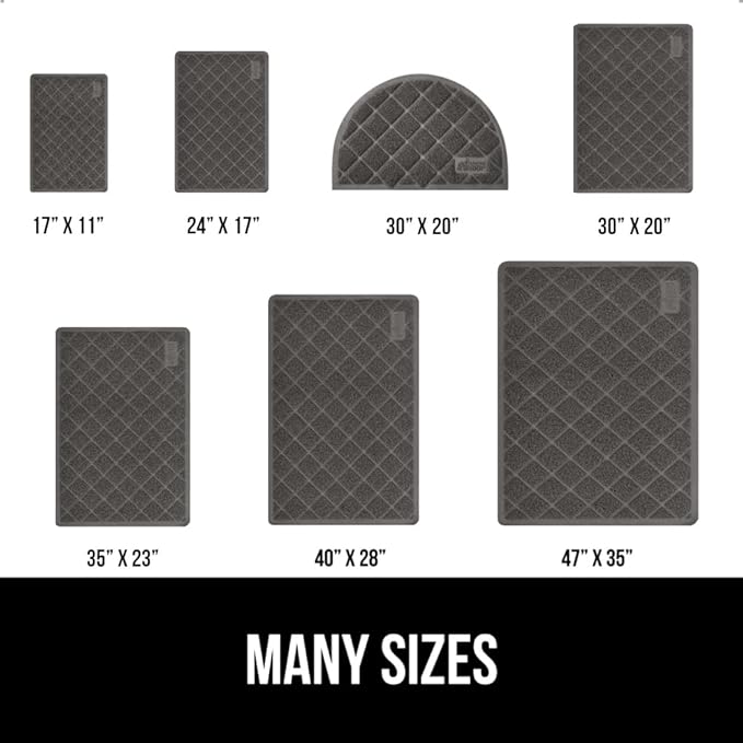 GORILLA GRIP Cat Litter Box Mat, Water Resistant, US Designed Kitty Litter Trapping Mats, Easy to Clean, Scatter Control, Less Mess and Clean Floors, Kitten Supplies for Indoor Cats, 30x20 Dark Gray