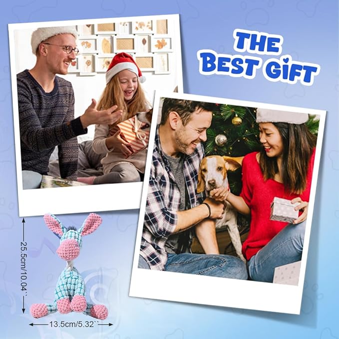 Indestructible Dog Toys,2026 New Durable Plush Dogs Toy for Aggressive Chewers,Squeaky Durable Chew Toy for Indoor Pups Teething, Stuffed Toys for Small Medium Large Dogs (Brown+Green)
