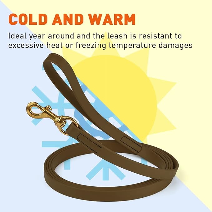 Viper K9 Biothane Working Dog Leash Waterproof Lead For Tracking Training Schutzhund Dog Sport & Search - Odor-Proof Long Line With Solid Brass Snap For Puppy Medium and Large 3/4" x 20ft Coyote Brown