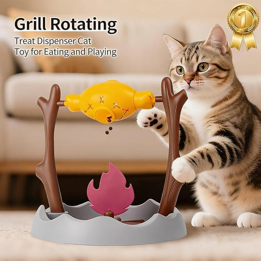 Interactive Cat Treat Dispenser & Slow Feeder - Mental Stimulation Puzzle Toy for Indoor Cats, Training and Play Enrichment