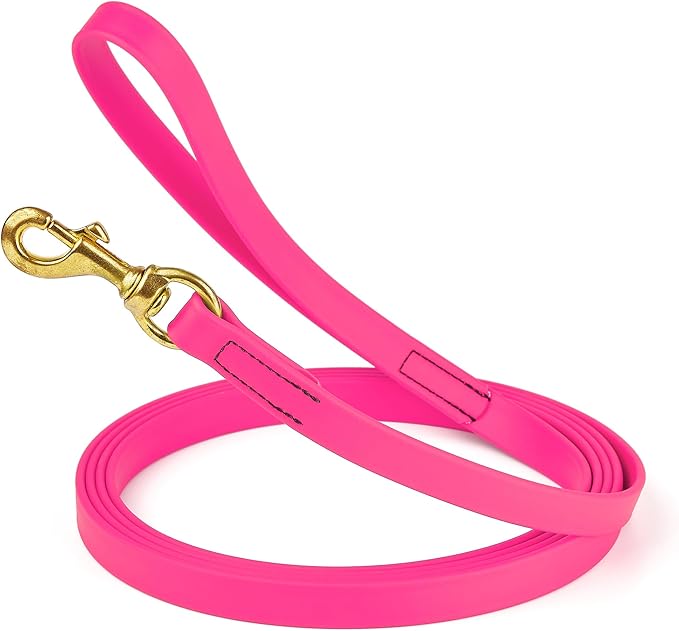 Viper Biothane K9 Working Dog Leash Waterproof Lead for Tracking Training Schutzhund Odor-Proof Long Line with Solid Brass Snap for Puppy Medium and Large Dogs, 20ft Passionfruit Pink