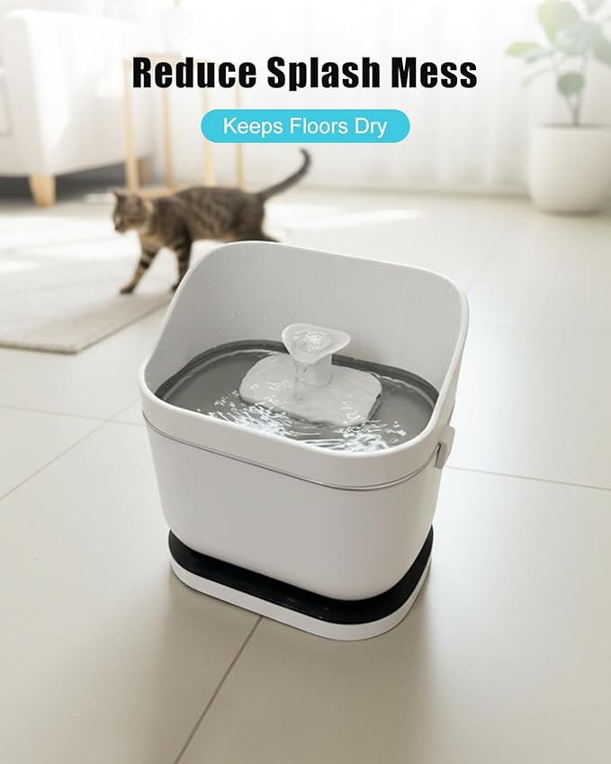Cat Water Fountain Splash Guard Compatible with PETLIBRO DockStream – Designed for Stainless Steel Basin Models, Prevents Spills, Easy to Remove and Clean