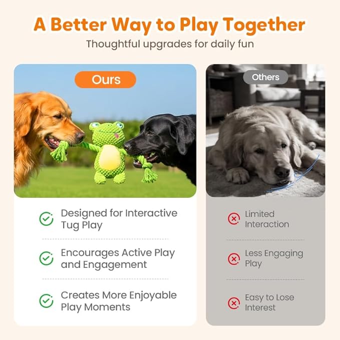 ANYSENT Plush Dog Chew Toys,2026 New Squeaky Dog Toy for Aggressive Chewers, Indestructible Dog Toy for Small Medium Large Dogs to Keep Them Busy Puppy Teething Toy (Cow)