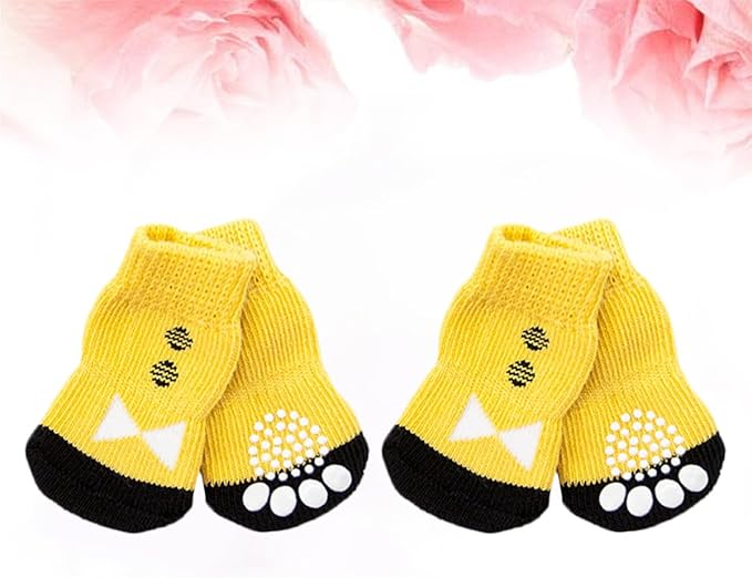 Luxshiny 4Pcs XL Pet Dog Socks Anti-Slip Cotton Footwear for Puppies Non-Slip Paw Protectors Skin-Friendly Comfortable Stockings for Cold Weather and Indoor Use