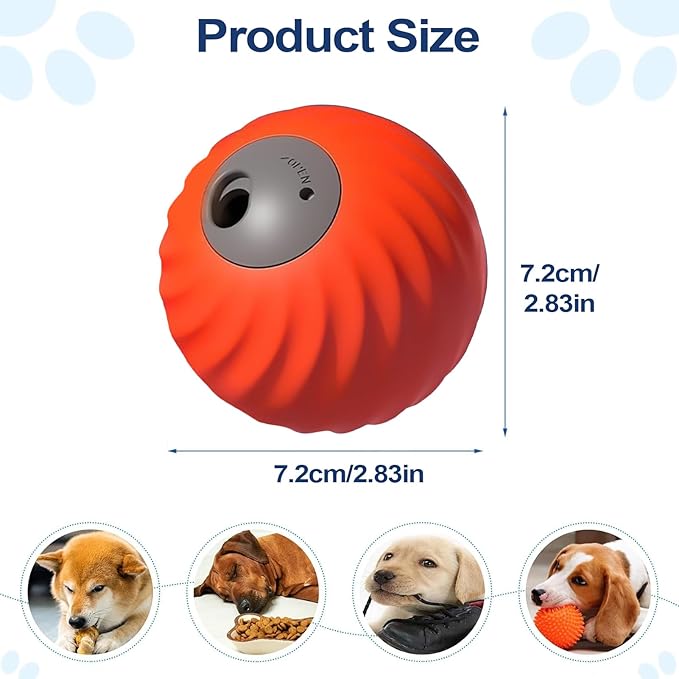 Interactive Dog Treat Ball, 2-in-1 Puzzle Toy & Slow Feeding Treat Dispenser, Engaging Pet Activity Category for Exercise Mental Stimulation Indoor Outdoor Playtime Boredom Training Chewing Puppy Dog