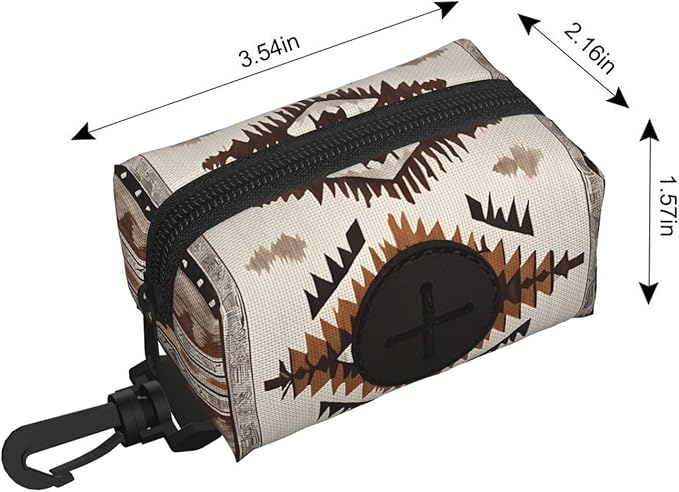 Dog Poop Bag Holder For Leash, Pet Waste Bags Dispenser, Native, Compact Lightweight Poop Bags Carrier For Walking, Hiking, Outdoor, Waterproof Pet Garbage Bags Storage Bag For Doggie