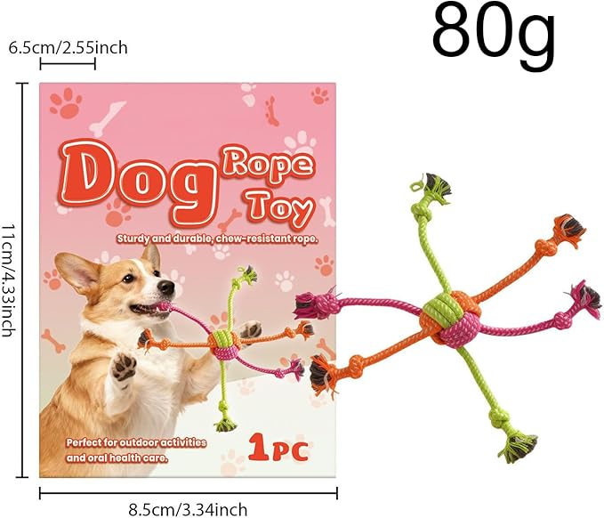 Dog Rope Toy - Chew-Resistant Tough Interactive Pet Supplies, Dog Pull Toy for Teeth Cleaning, Indoor and Outdoor Play, Boredom Relief, Durable Chew Rope for Small, Medium, and Large Dogs