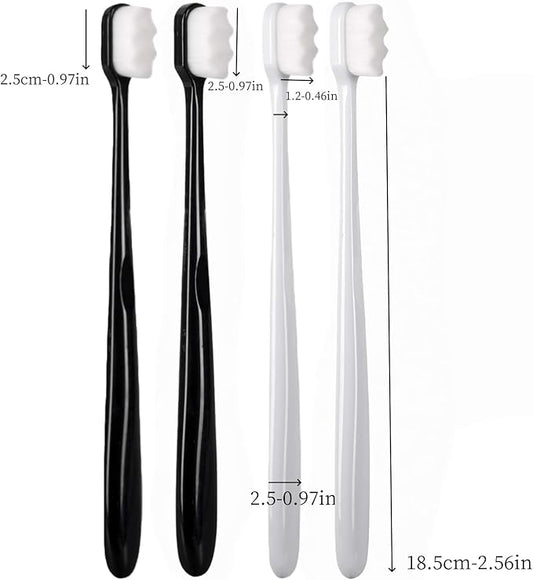 CGO Large Canine Toothbrush 4-Piece Set with Ultra-Soft Wavy bristles Design, Gentle Cleaning, Suitable for Large Dogs to Carry During Travel. Includes 4 Individually Packaged toothbrushes