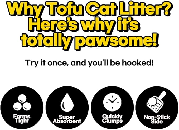 Tofu Cat Litter 1.5mm,Natural Ingredients,Strong Clumping,Toilet Flushable,Solubility in Water,Ultra Absorbent, Really Dust-Free,Less Tracking, I'm Gonna Pee Kitty Litter (5.7lb x 2pack)