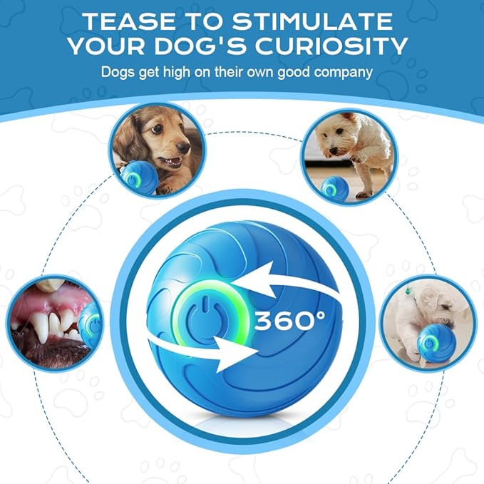 Interactive Dog Ball, 2026 Upgraded Activated Automatic Rolling Balls for Dogs, Self Moving Vibrating Smart Jumping Bouncing and Rotating Pets Toy to Keep Them Busy (New-Orange)