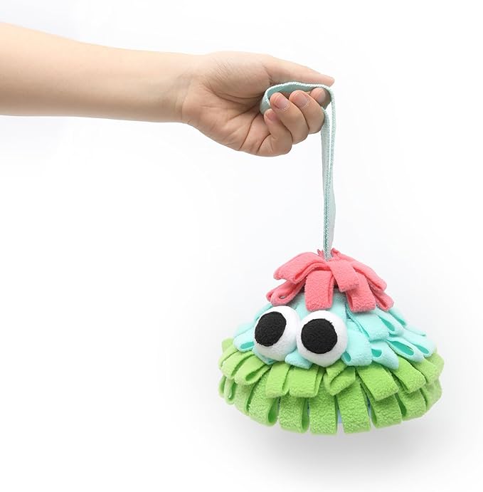 Squeaky Dog Snuffle Food Toys, Hide and Seek Enrichment Puzzle Toys for Boredom, Slow Eating, Training Foraging Skills and Stress Relief, for Puppy Cats Rabbits