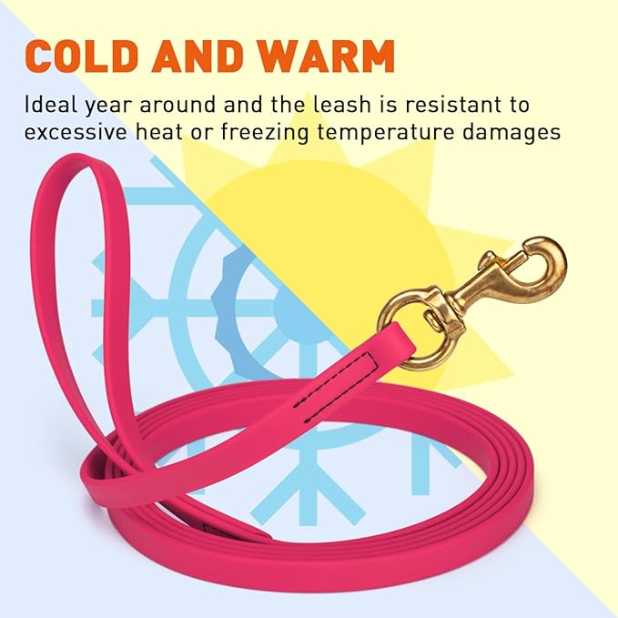 Viper K9 Biothane Working Dog Leash Waterproof Lead for Tracking Training Schutzhund Dog Sport and Search - Odor-Proof Long Line with Solid Brass Snap for Puppy Medium and Large - Water Friendly