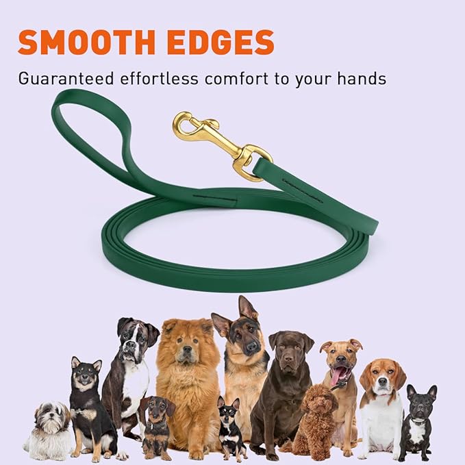 Viper K9 Biothane Working Dog Leash Waterproof Lead for Tracking Training Schutzhund Dog Sport & Search - Odor-Proof Long Line with Solid Brass Snap for Puppy Medium and Large 1/2" x 10ft Hunter Green