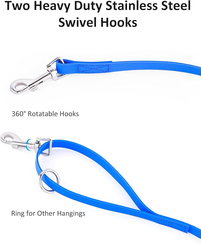 Waterproof Long Leash for Dogs Training 16FT/30FT/50FT, Long Dog Leash Heavy Duty,Dog Lead for Large Medium Small Dogs Outside Walking, Playing, Camping, or Yard(Blue 50FT)