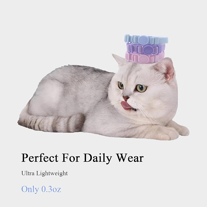 Breakaway Cat Collar with Bell, Safety Buckle Kitten Collar, Elastic Strech Quick Release, Adjustable Lightweight Collars for Girl Boy Cats, Pet Supplies, Accessories, Gifts Dark Blue