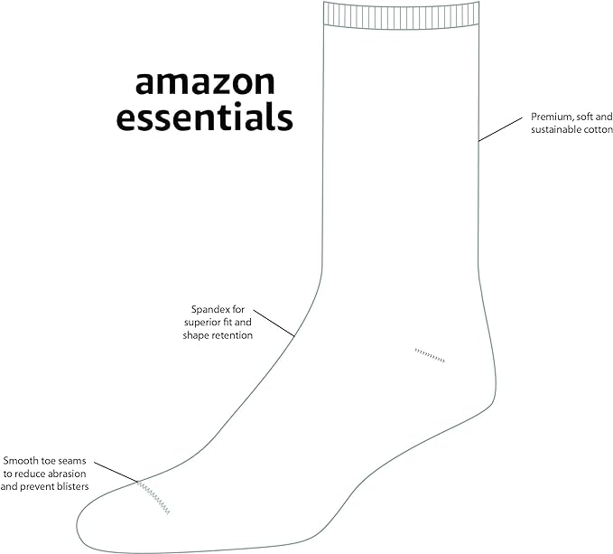 Amazon Essentials Men's Patterned Dress Crew Socks, 5 Pairs