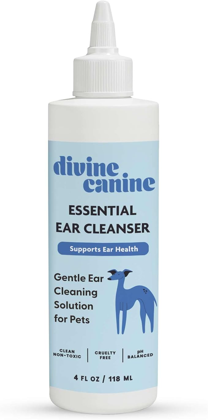 Dog Ear Cleaner - 4 Fl Oz of Dog Ear Wash - Drops to Dissolve Wax, Combat Odor, and Support Healthy Ears - Made with Chamomile, Honey, and Aloe - Made in The USA