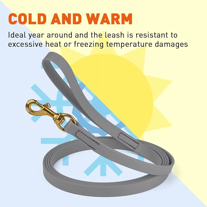 Viper K9 Biothane Working Dog Leash Waterproof Lead for Tracking Training Schutzhund Dog Sport & Search - Odor-Proof Long Line with Solid Brass Snap for Puppy Medium Large 3/4" x 20ft Battleship Gray
