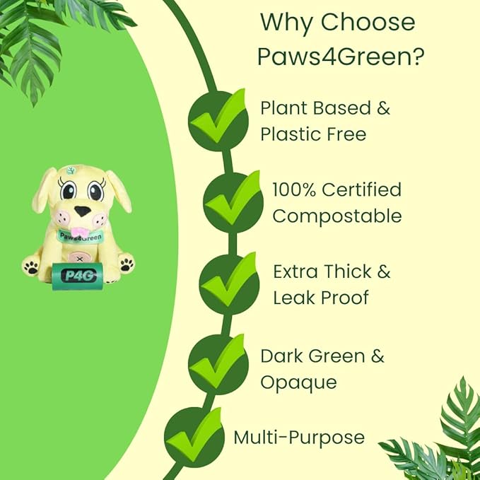 100% Certified Home Compostable Poop Bags (270 Count 18 Rolls), Extra Thick (20 Micron) Leak Proof, Unscented Standard Size 9 X 13'', Plant Based, ASTM D6400 & EN 13432 Compliant