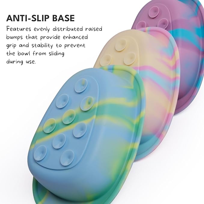 CHEWFFON Interactive Dog&Cat Lick Mat Bowls, BPA-Free Silicone Dog Slow Feeder with Suction Cups, Non Slip Food Bowl for Dogs and Cats, Reduces Boredom and Anxiety, Dishwasher Safe, Blueberry Small
