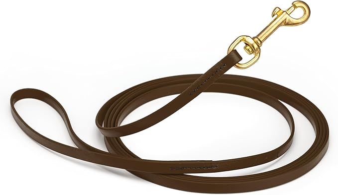 Viper Biothane K9 Working Dog Leash Waterproof Lead for Tracking Training Schutzhund Odor-Proof Long Line with Solid Brass Snap for Puppy Medium and Large Dogs, 33ft Dark Chocolate Brown