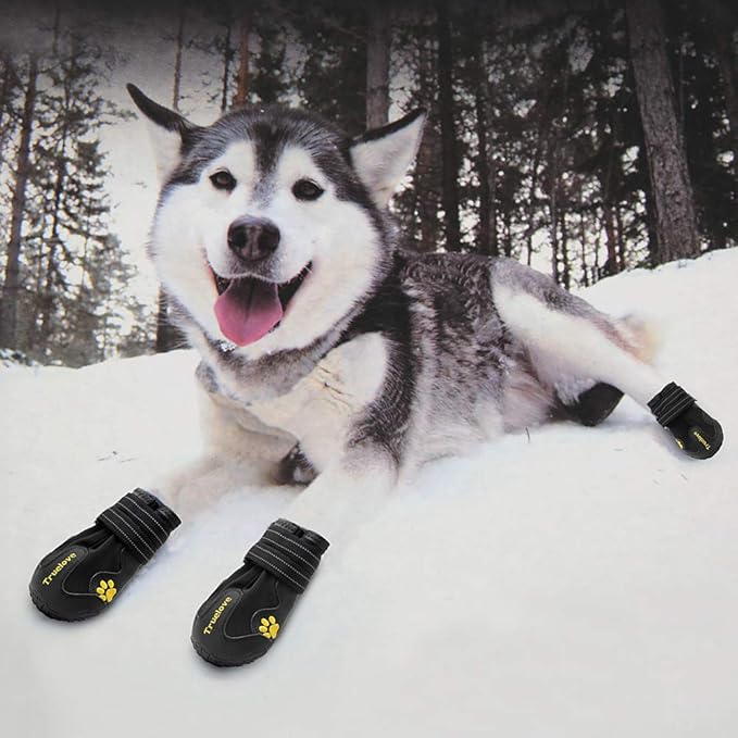 MOKCCI Truelove Dog Boots,Waterproof Pet Shoes with Reflective Straps for Paw Protectors Small Medium Large Dog Summer Winter Snow Outdoor Walking