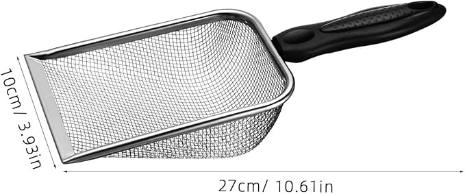 2 Pcs Stainless Steel Cat Litter Scoop - Metal Litter Box Scooper with Dual Mesh Sizes & Hanging Hole, Durable Corner Cleaner for Efficient Clump Removal