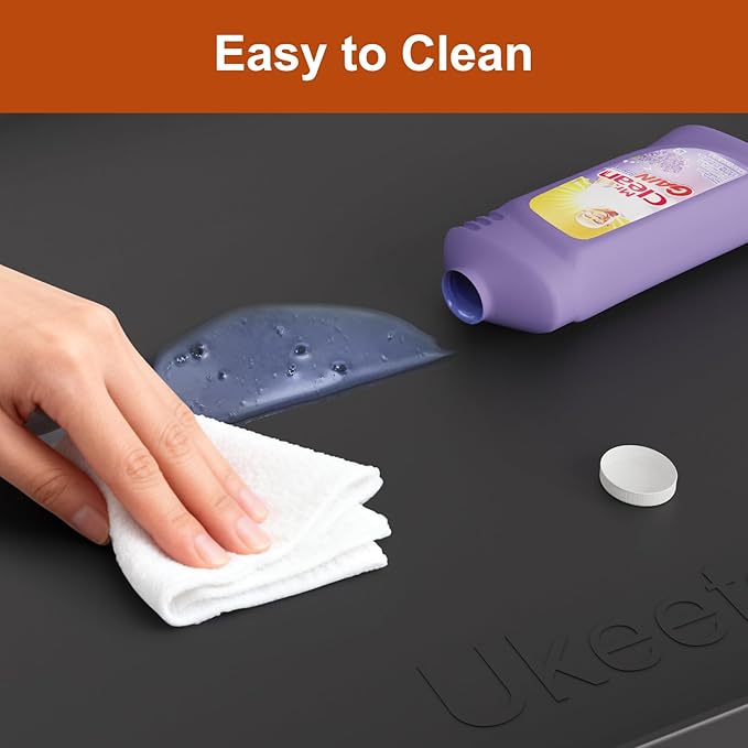 34" x 22" Extra Thick Waterproof Silicone Mat with Raised Edge, Under Sink Mat for Kitchen & Bathroom, Kitchen Cabinet Liner, Multi-Purpose for Storage & Protection, Black