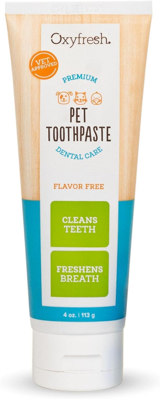 Oxyfresh Premium Cat & Dog Toothpaste - Best Teeth Cleaning Gel Helps Fight Plaque, Tartar and Extreme Bad Cat & Dog Bad Breath - Vet Approved Pet Dental Care Toothpaste - 4oz