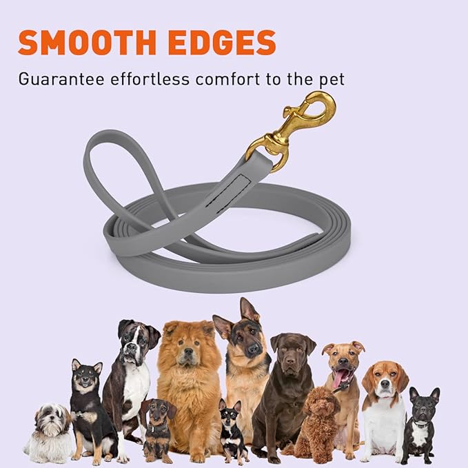 Viper K9 Biothane Working Dog Leash Waterproof Lead for Tracking Training Schutzhund Dog Sport & Search - Odor-Proof Long Line with Solid Brass Snap for Puppy Medium Large 3/4" x 20ft Battleship Gray