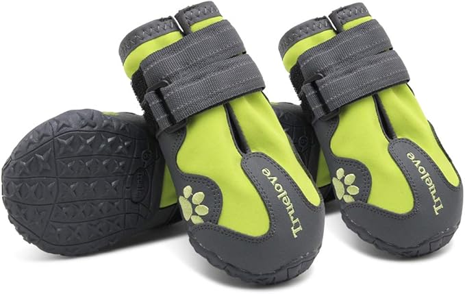 MOKCCI Truelove Dog Boots,Waterproof Pet Shoes with Reflective Straps for Paw Protectors Small Medium Large Dog Summer Winter Snow Outdoor Walking