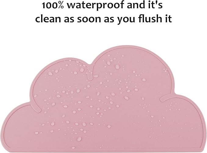 DesignSter Pet Food Mats–Dog Cat Feeding Mat Top Grade Cloud Silicone Pad Anti-Slip Waterproof Anti-Slip Bowl Placemat (Lilac)
