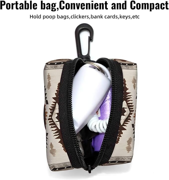 Dog Poop Bag Holder For Leash, Pet Waste Bags Dispenser, Native, Compact Lightweight Poop Bags Carrier For Walking, Hiking, Outdoor, Waterproof Pet Garbage Bags Storage Bag For Doggie