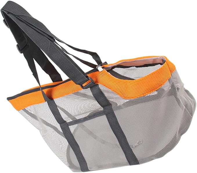 Lightweight Breathable Nylon Pet Carrier Bag for Cats Dogs Up Detachable Pad Comfortable Mesh Design for Travel Shopping Hiking Orange