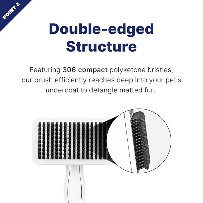 PETHROOM Healing Slicker Brush & Matt Splitter – Gentle Detangling & Shedding Control for Dogs & Cats, 306 Bristles, One-Touch Hair Removal & Safe Dematting Blade for Tangle-Free Grooming