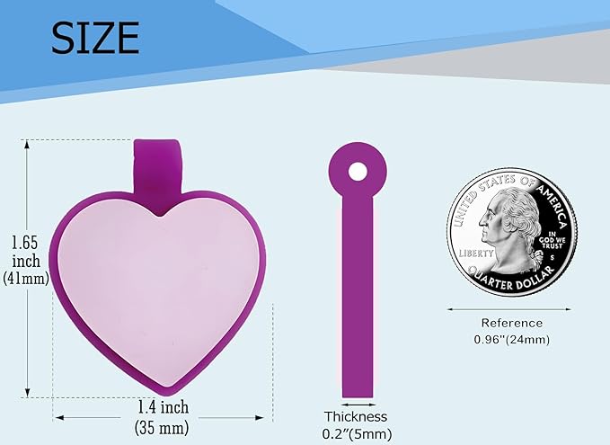 Silent Dog ID Tags, Personalized Engraved Silicone Dog and Cat Name Pet ID Tags, Lightweight and Waterproof, Soundless No More Jingling Tags(1 PCS, Heart)