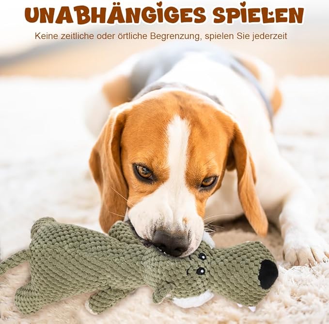 Indestructible Dog Toys,2026 New Durable Plush Dogs Toy for Aggressive Chewers,Squeaky Durable Chew Toy for Indoor Pups Teething, Stuffed Toys for Small Medium Large Dogs (A-Yellow+Grey)