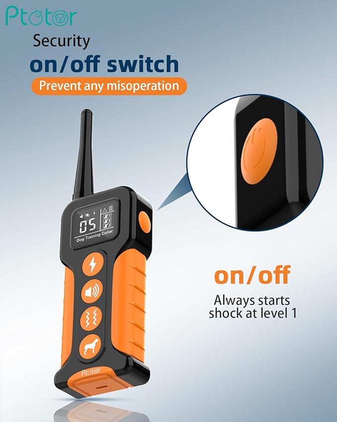 Dog Shock Collar - 4200Ft Dog Training Collar with Remote IPX7 Waterproof, Rechargeable E-Collar with Beep (1-9), Vibration(1-9), Safe Shock(1-16) for Large Medium Small Dogs