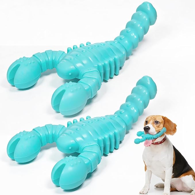 Dog Toys for Aggressive Chewers 2 Pack, Indestructible Tough Dog Chew Toys for Medium Large Breeds, Bacon Flavor to Keep Them Busy
