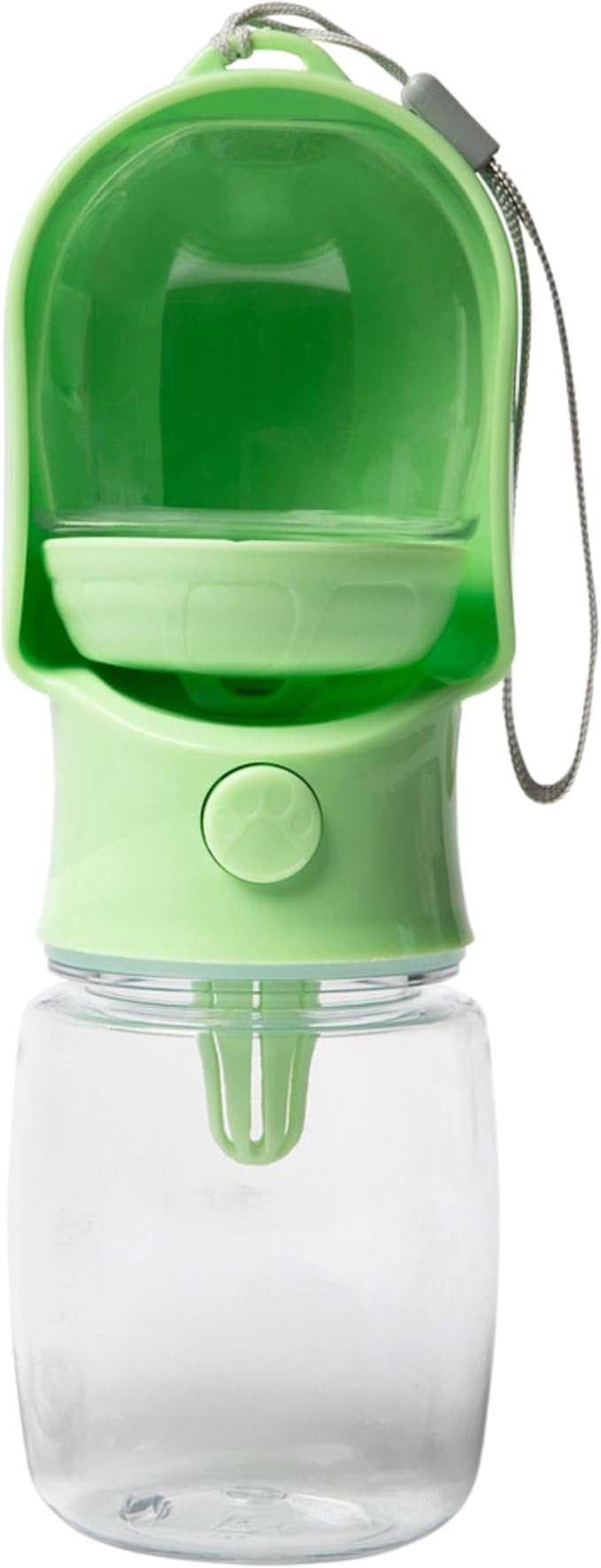 HappiTails Leak Proof Portable Dog Water Bottle with Bowl – Travel Pet Water Dispenser for Walking & Hiking – Food Grade Plastic – Choose from 3 Colors (Green, 320 ml)