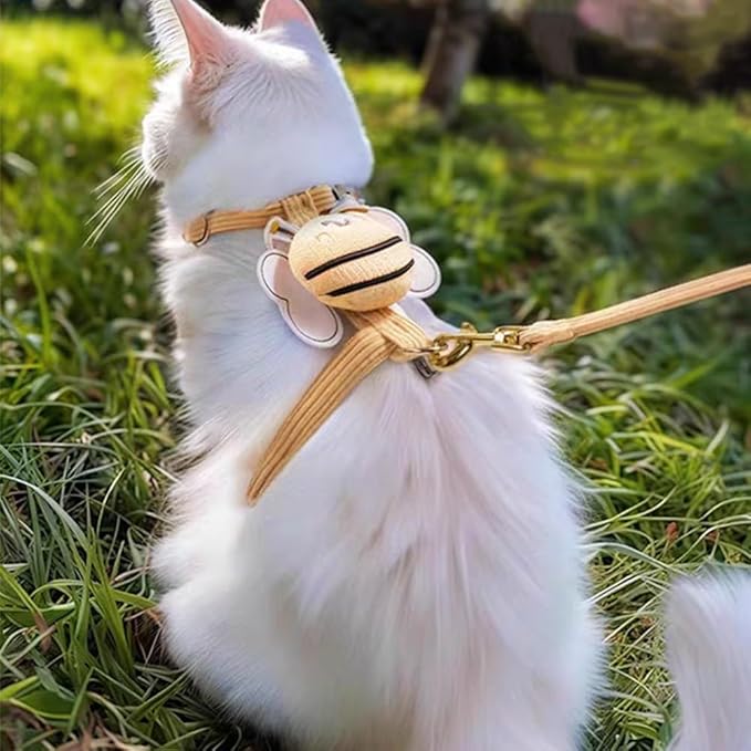 Cat Harness and Leash Set, Cat Harness Escape Proof, Rabbit Harness and Leash Set, Costumes for Cats and Bunny (A, Small)